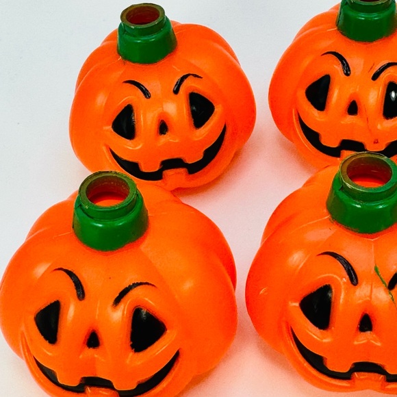Halloween Pumpkin JOl String Light COVERS ONLY Lot Of 9 Hard Plastic - Picture 3 of 7